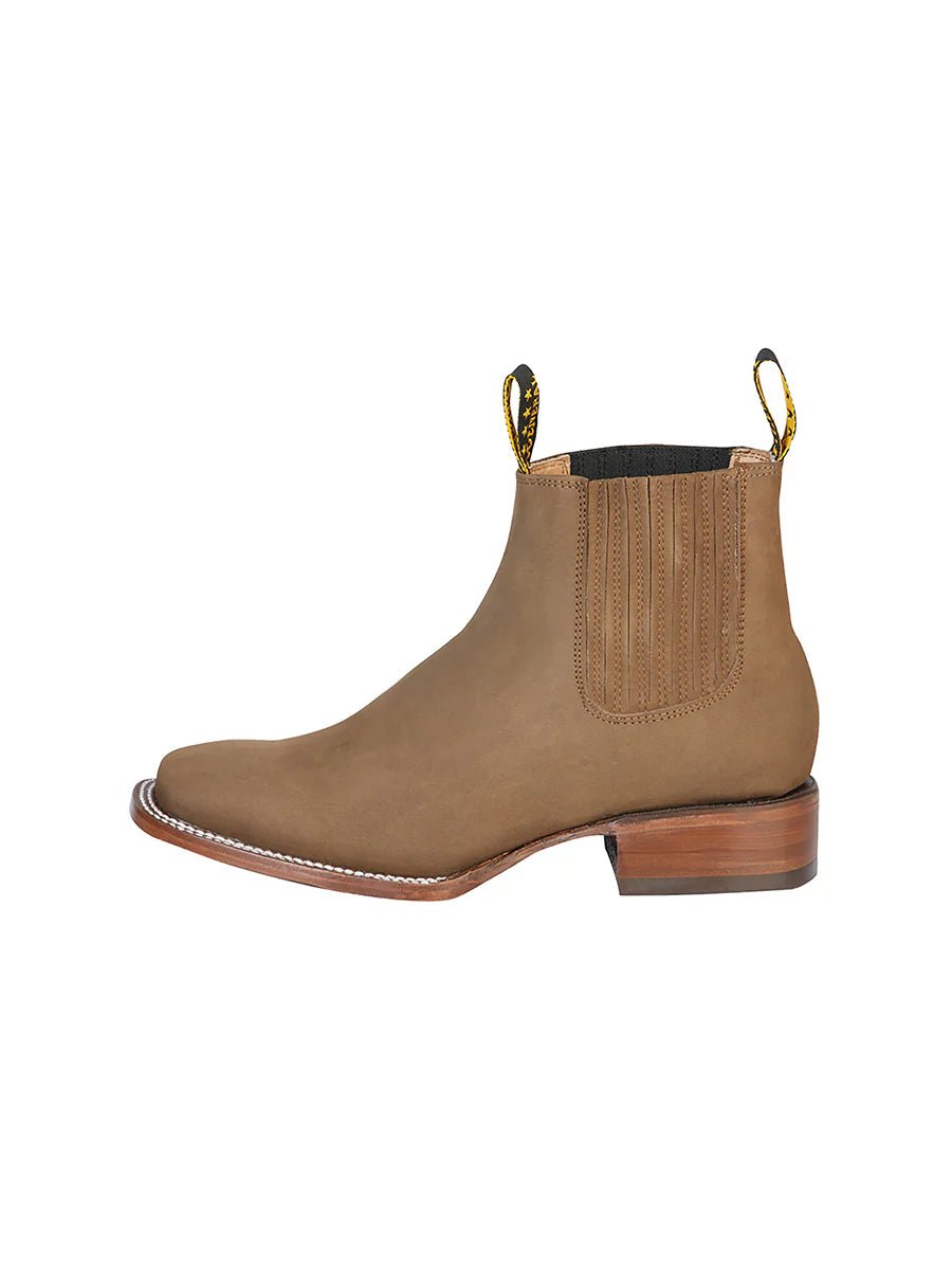 El General Square Toe Ankle Boot–Nubuck Brown 126198 - OriginalWestern.com