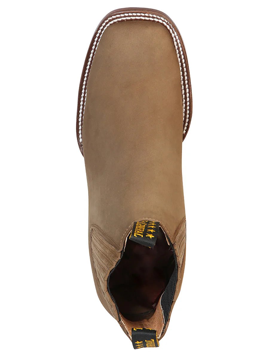 El General Square Toe Ankle Boot–Nubuck Brown 126198 - OriginalWestern.com
