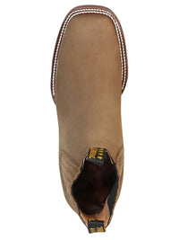 El General Square Toe Ankle Boot–Nubuck Brown 126198 - OriginalWestern.com