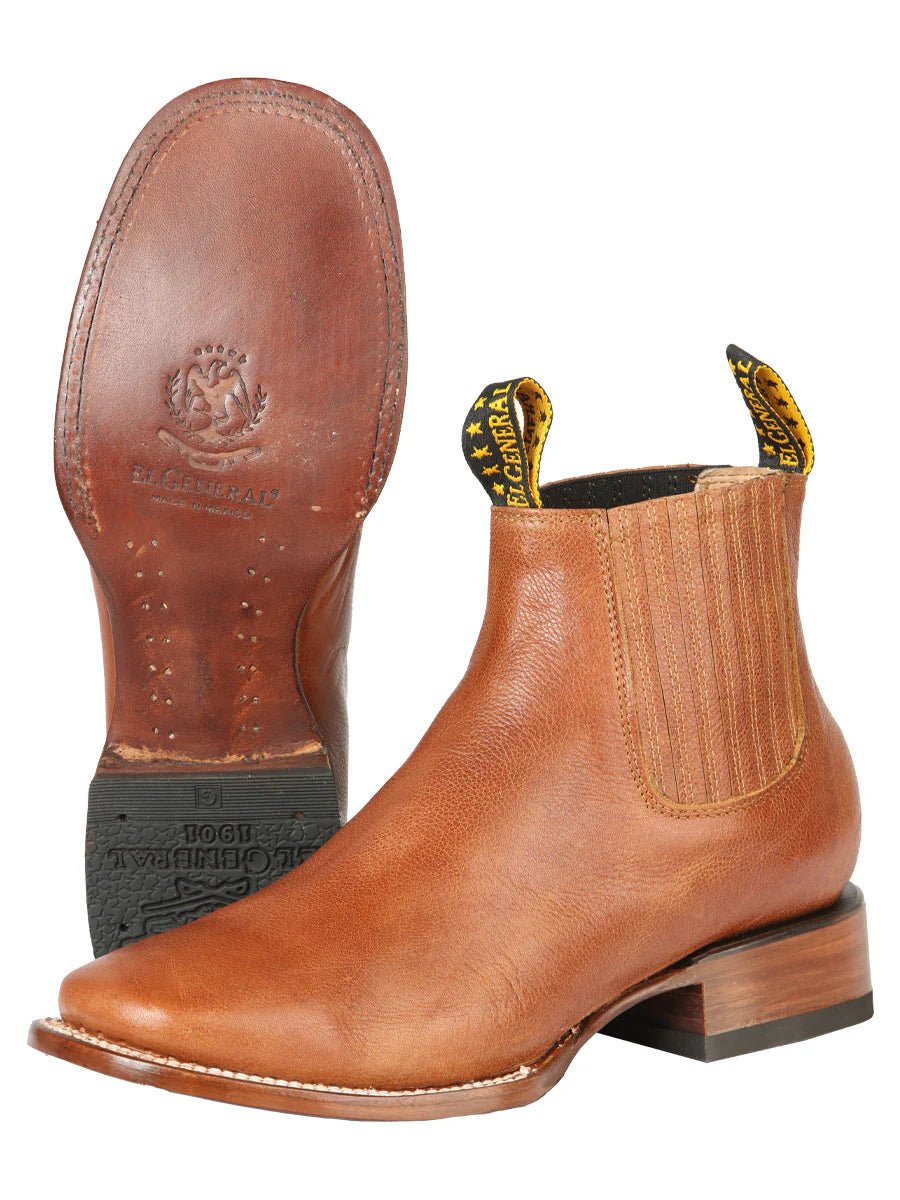 El General Square Toe Ankle Boot–Tejas Ocre 126605 - OriginalWestern.com