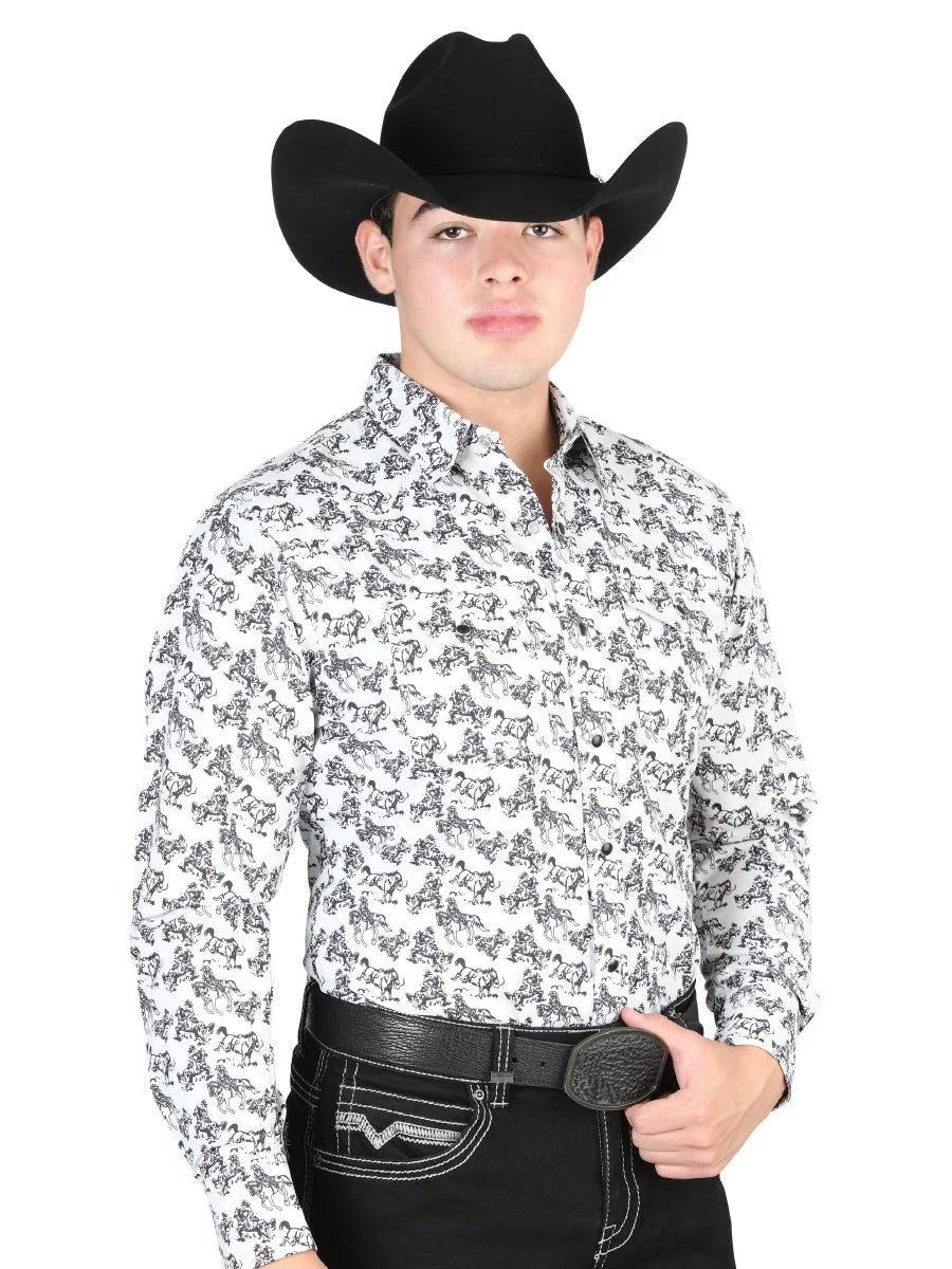 The General Western Shirt - White/Gray 44325