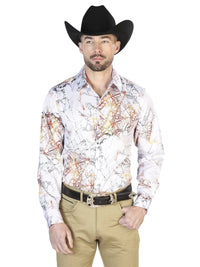 El General - White Casual Long Sleeve Shirt 43993 - OriginalWestern.com