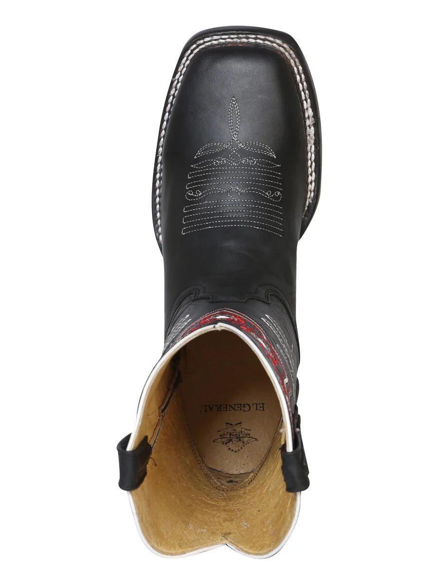 El General Woman Cowboy Boot El General–Leather Crazy Black 42977 - OriginalWestern.com
