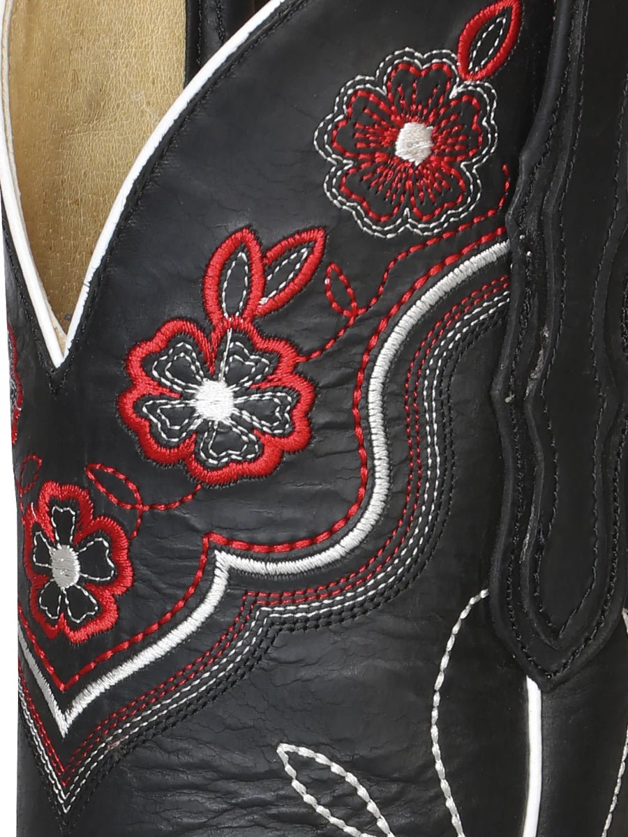 El General Woman Cowboy Boot El General–Leather Crazy Black 42977 - OriginalWestern.com