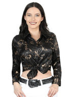 El General Women Black Casual Long-Sleeve Shirt 44598 - OriginalWestern.com