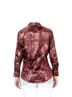 El General Women Burgundy Casual Long-Sleeve Shirt 44595 - OriginalWestern.com