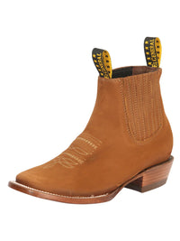 El General Women's Ankle Charro Boots–Nubuck Oro Viejo 45347 - OriginalWestern.com