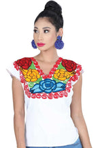 El General Women’s Blusa Artesanal Zinacantan Blanca 601403 - OriginalWestern.com