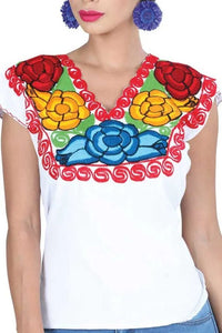 El General Women’s Blusa Artesanal Zinacantan Blanca 601403 - OriginalWestern.com