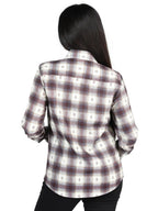 El General Womens - Casual Long-Sleeve Shirt - Beige/Burgandy 44730 - OriginalWestern.com