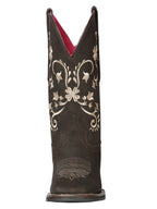 El General Women's Cowboy Boot–Nubuck Brown 44642 - OriginalWestern.com