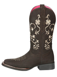 El General Women's Cowboy Boot–Nubuck Brown 44642 - OriginalWestern.com