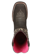 El General Women's Cowboy Boot–Nubuck Brown 44642 - OriginalWestern.com