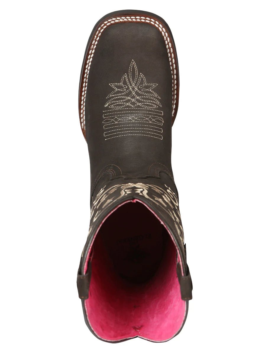 El General Women's Cowboy Boot–Nubuck Brown 44642 - OriginalWestern.com