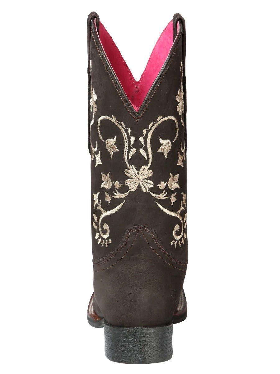El General Women's Cowboy Boot–Nubuck Brown 44642 - OriginalWestern.com