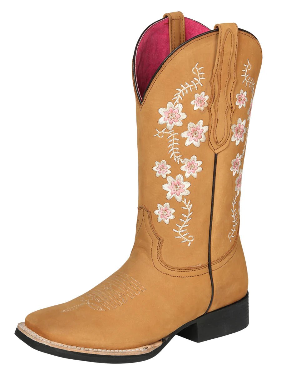 El General Women's Cowboy Boot–Nubuck Peach 44644 - OriginalWestern.com