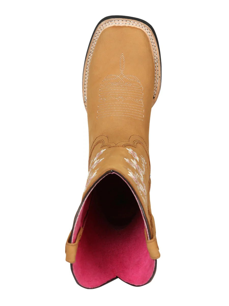 El General Women's Cowboy Boot–Nubuck Peach 44644 - OriginalWestern.com