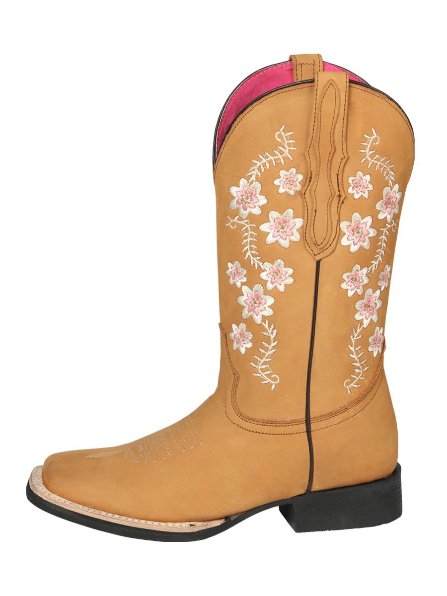 El General Women's Cowboy Boot–Nubuck Peach 44644 - OriginalWestern.com
