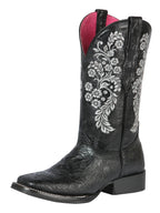 El General Women's Cowboy Boot–Printed Tooling–Black 44636 - OriginalWestern.com