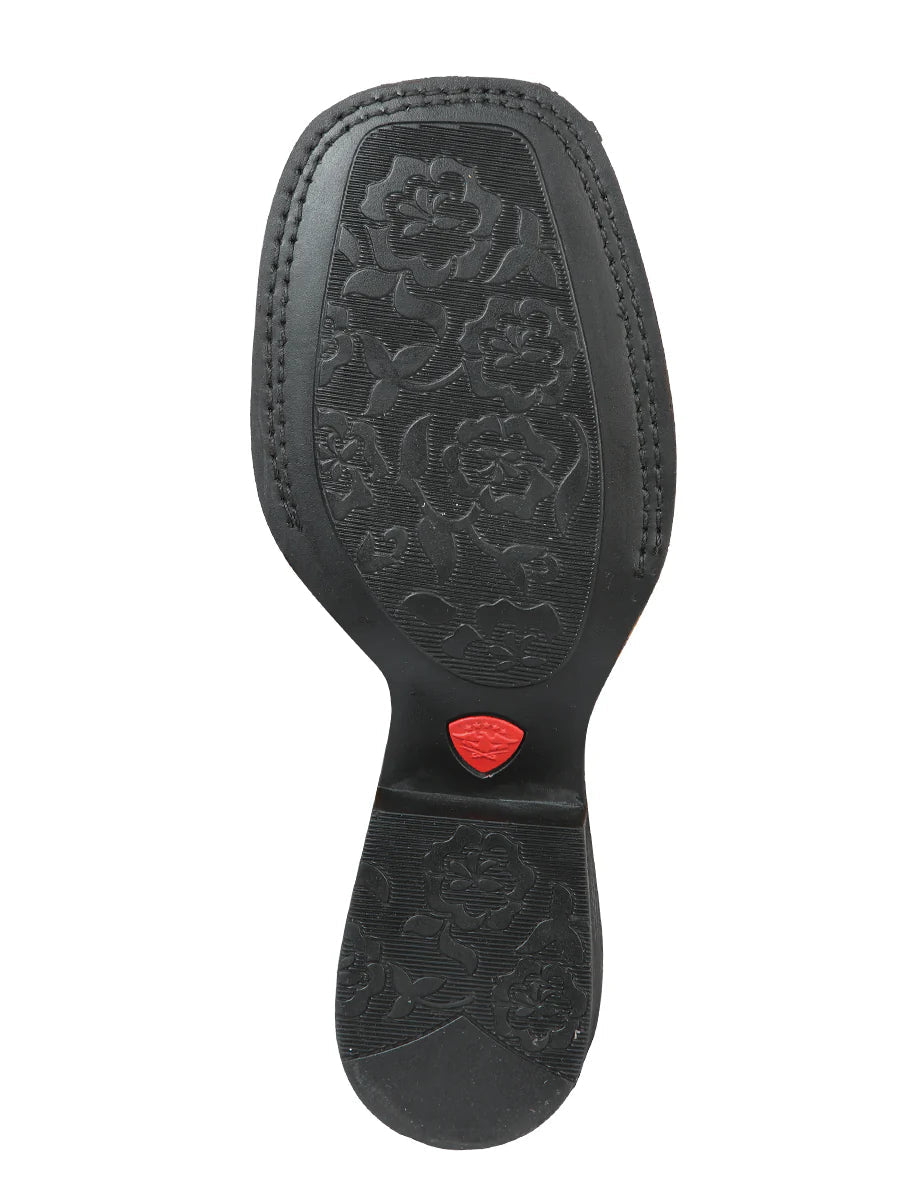 El General Women's Cowboy Boot–Printed Tooling–Black 44636 - OriginalWestern.com