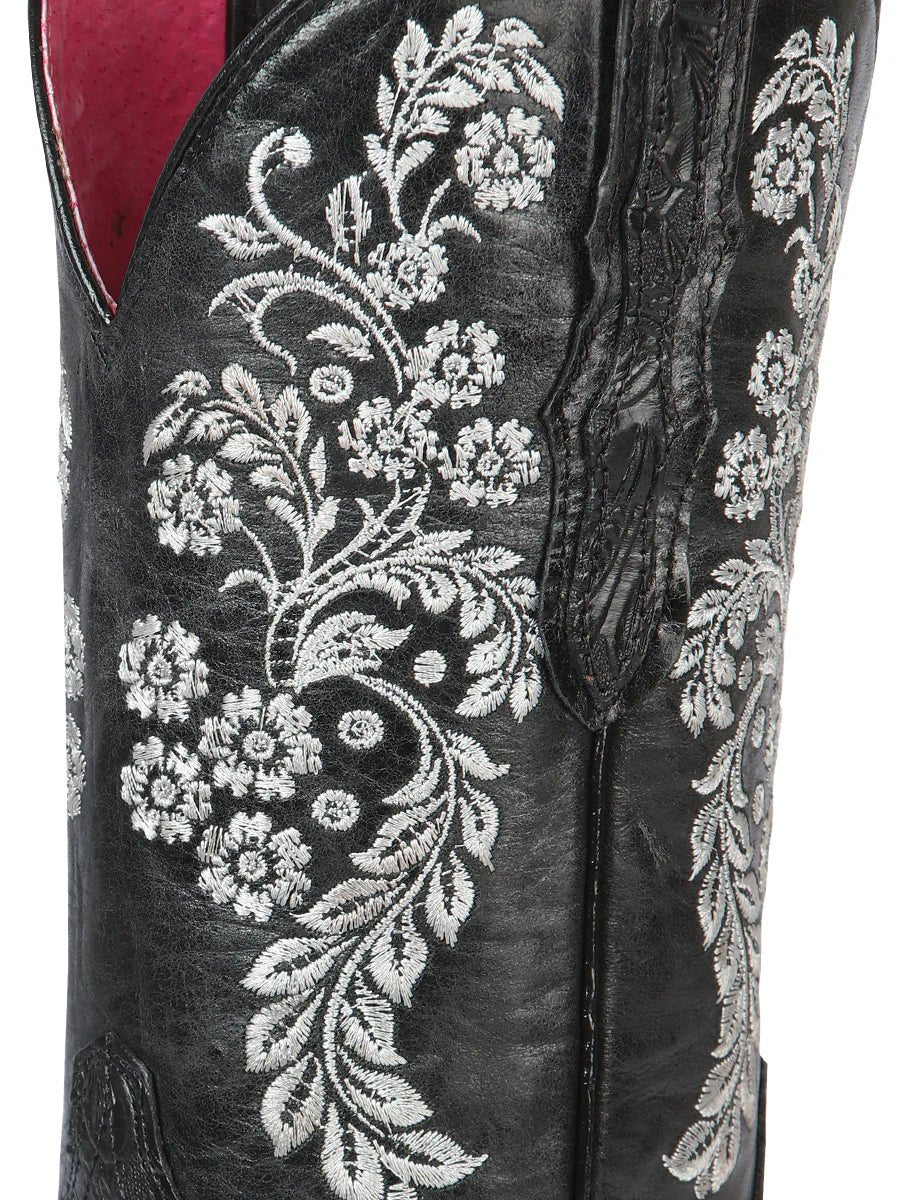 El General Women's Cowboy Boot–Printed Tooling–Black 44636 - OriginalWestern.com