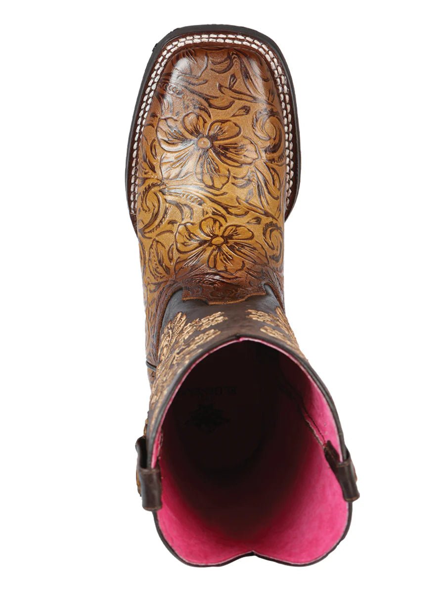 El General Women's Cowboy Boot–Printed Tooling–Orix Ahumado 44634 - OriginalWestern.com