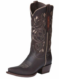 El General Women's Leather Cowboy Boot–Chocolate 34511 - OriginalWestern.com