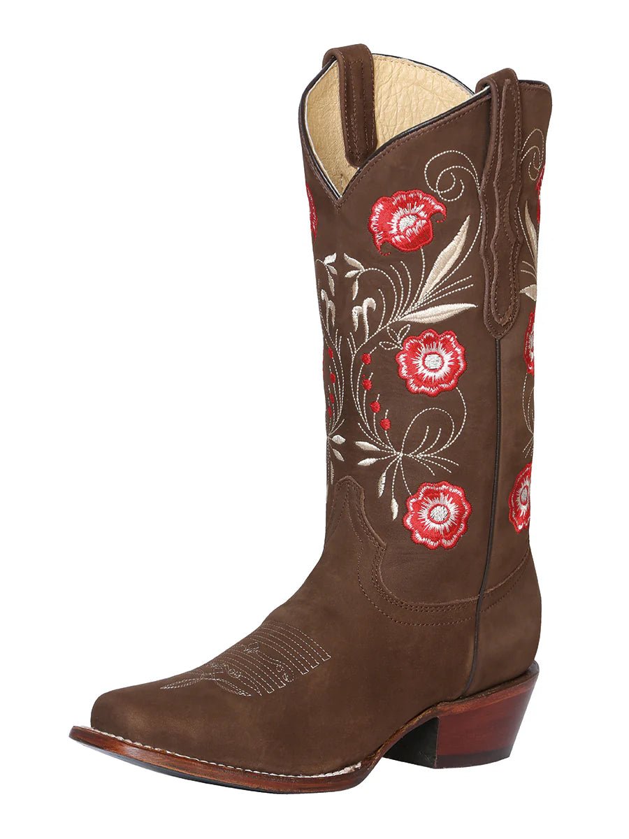 El General Women's Rodeo Boot–Suede Brown 42984 - OriginalWestern.com