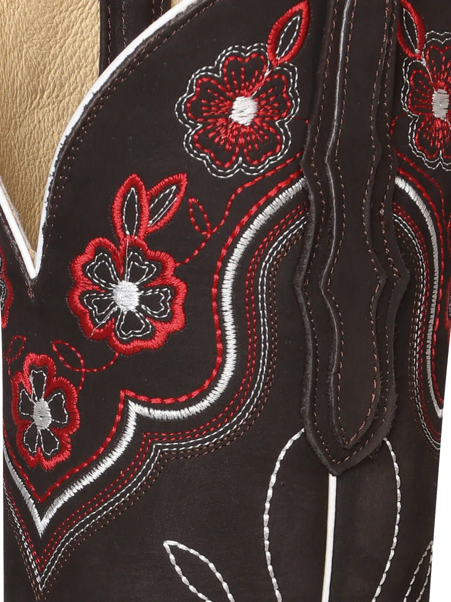 El General Women's Rodeo Boot–Suede Dark Brown 42978 - OriginalWestern.com