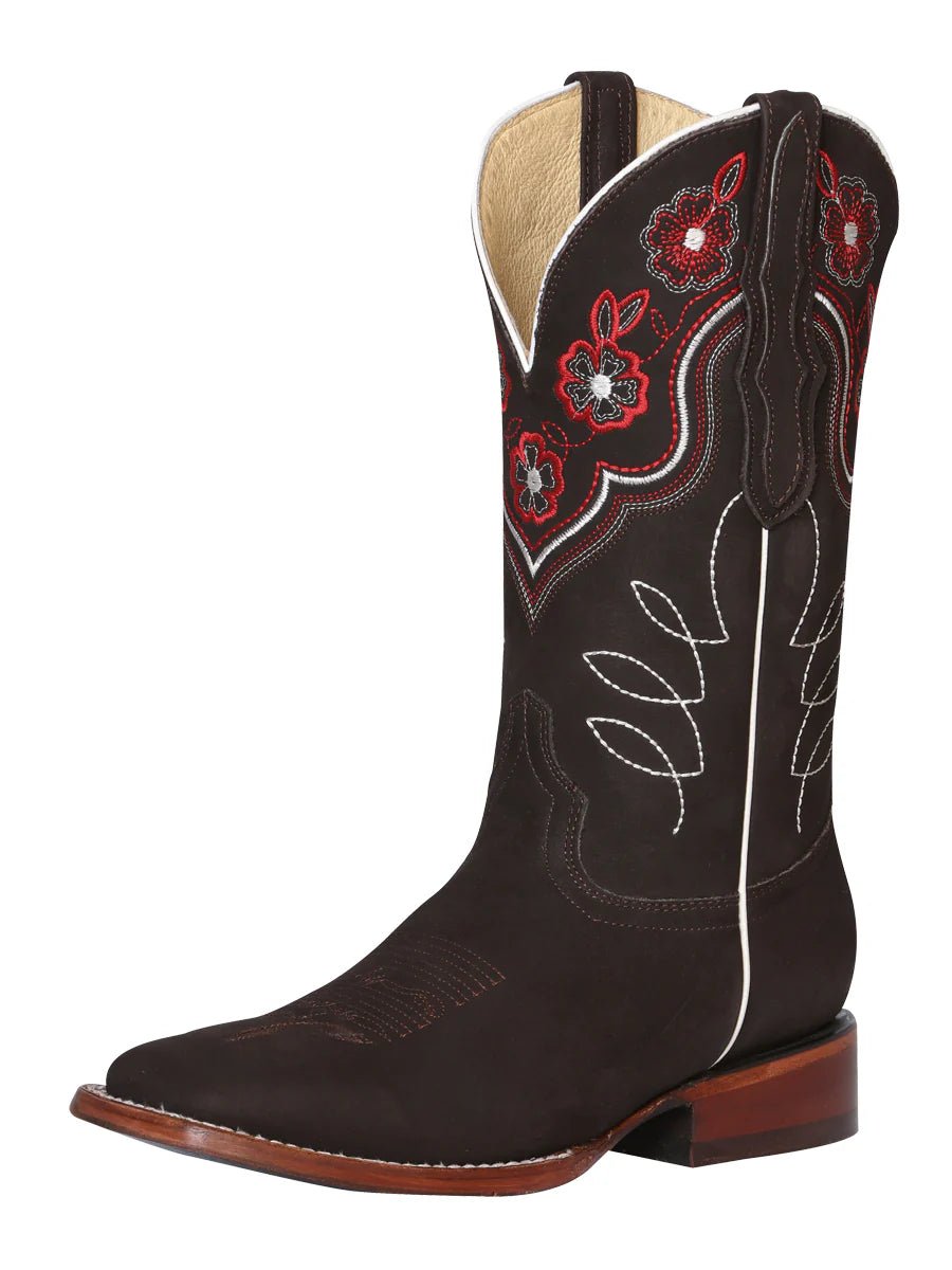 El General Women's Rodeo Boot–Suede Dark Brown 42978 - OriginalWestern.com