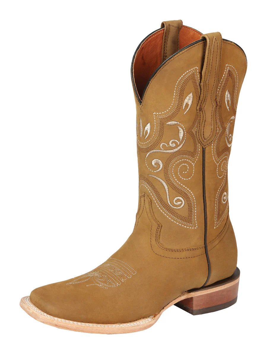 El General Women's Rodeo Boots Oil Nubuck Leather–Honey 44848 - OriginalWestern.com