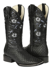 El General Women's Rodeo Boots Petatillo–Black 44856 - OriginalWestern.com