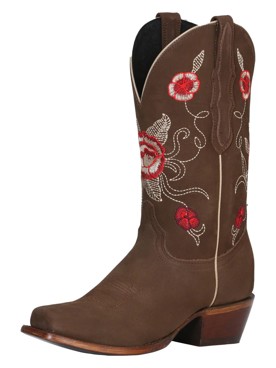 El General Women's Snip Toe Cowboy Boot–Suede Camel 41784 - OriginalWestern.com