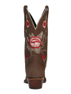 El General Women's Snip Toe Cowboy Boot–Suede Camel 41784 - OriginalWestern.com