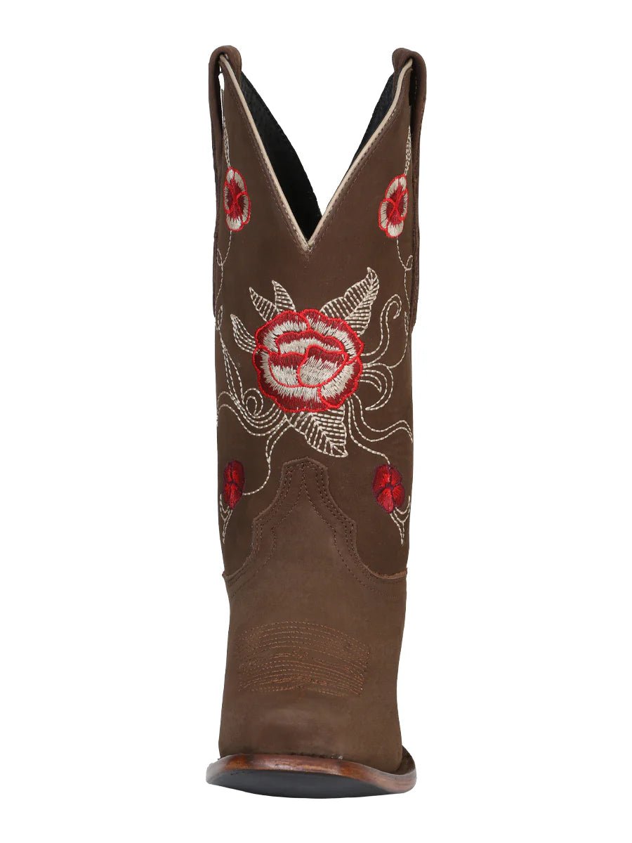 El General Women's Snip Toe Cowboy Boot–Suede Camel 41784 - OriginalWestern.com