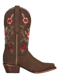 El General Women's Snip Toe Cowboy Boot–Suede Camel 41784 - OriginalWestern.com