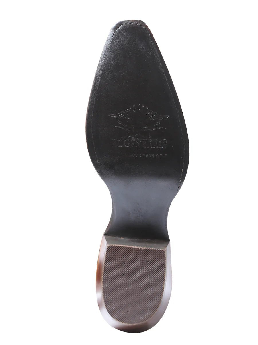 El General Women's Snip Toe Cowboy–Suede Brown 41789 - OriginalWestern.com