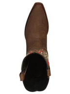 El General Women's Snip Toe Cowboy–Suede Brown 41789 - OriginalWestern.com