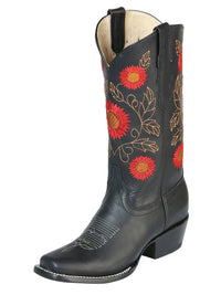 El General Women's Western Boots Crazy Leather–Black 51163 - OriginalWestern.com