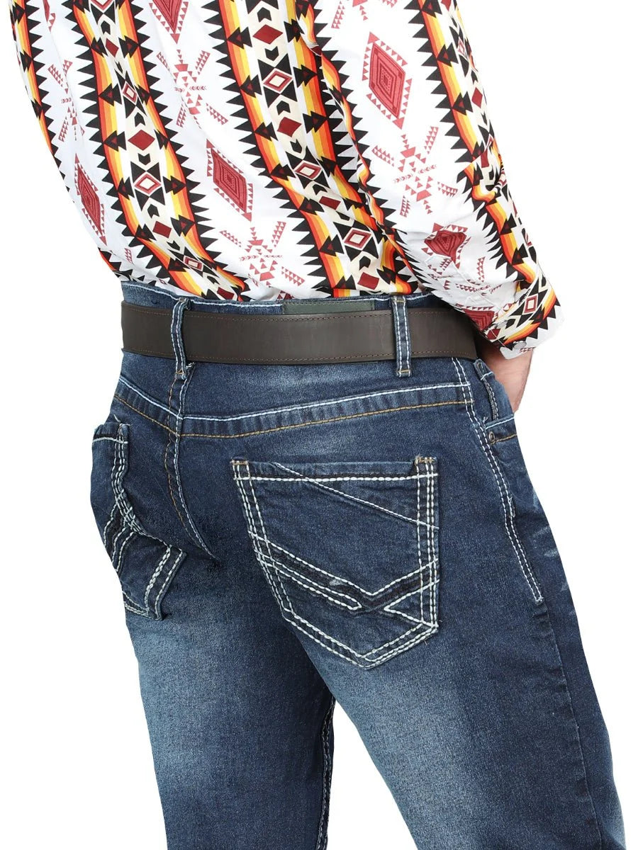 Men's Boot Cut Western Jeans – Stretch Denim Cowboy Pants -  Blue 126628