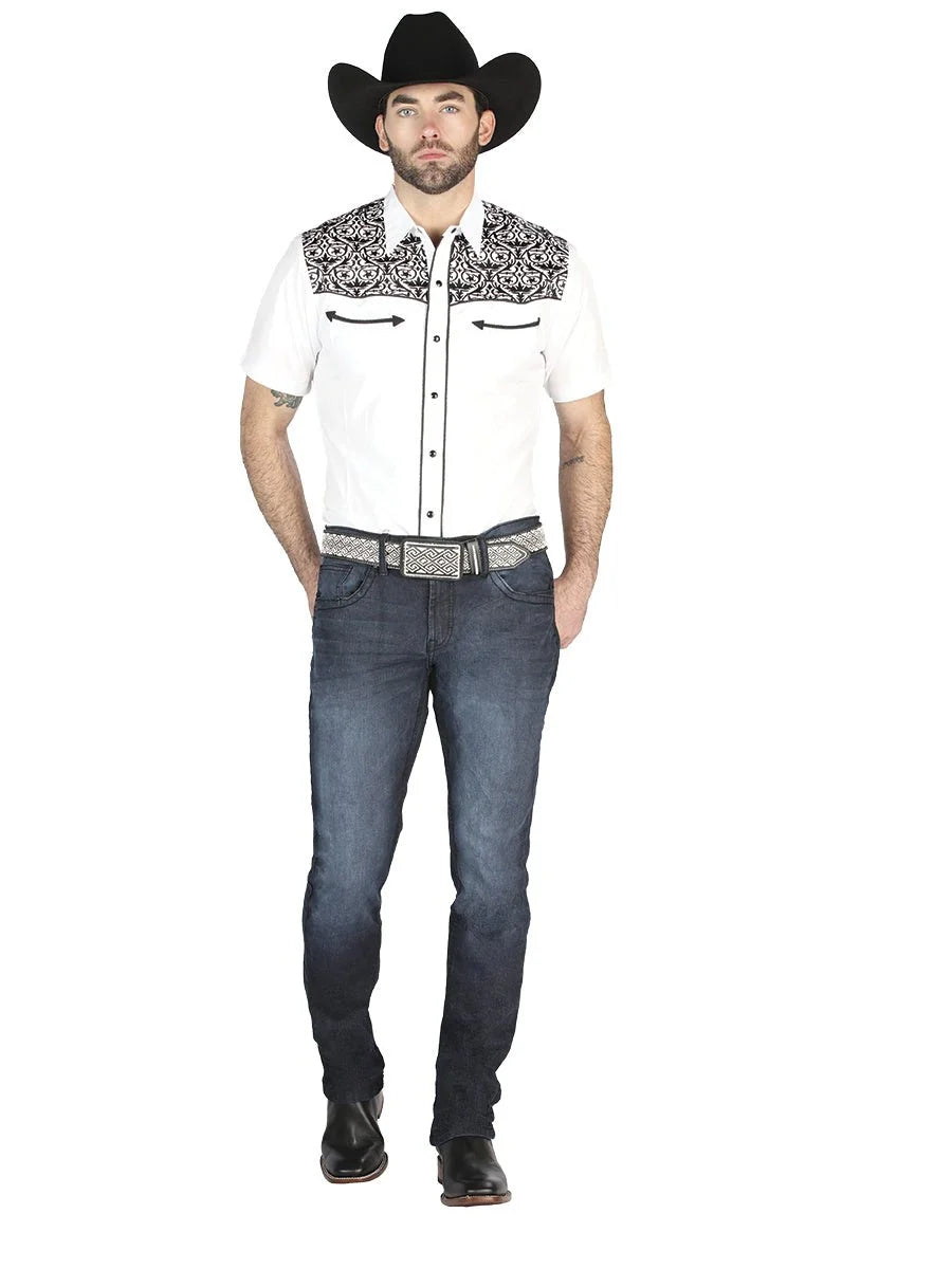 Men's Boot Cut Western Jeans – Stretch Denim Cowboy Pants -  Blue 126634