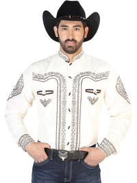 El Señor de los Cielos Charro Embroidery Shirt Beige/Brown 126690 - OriginalWestern.com