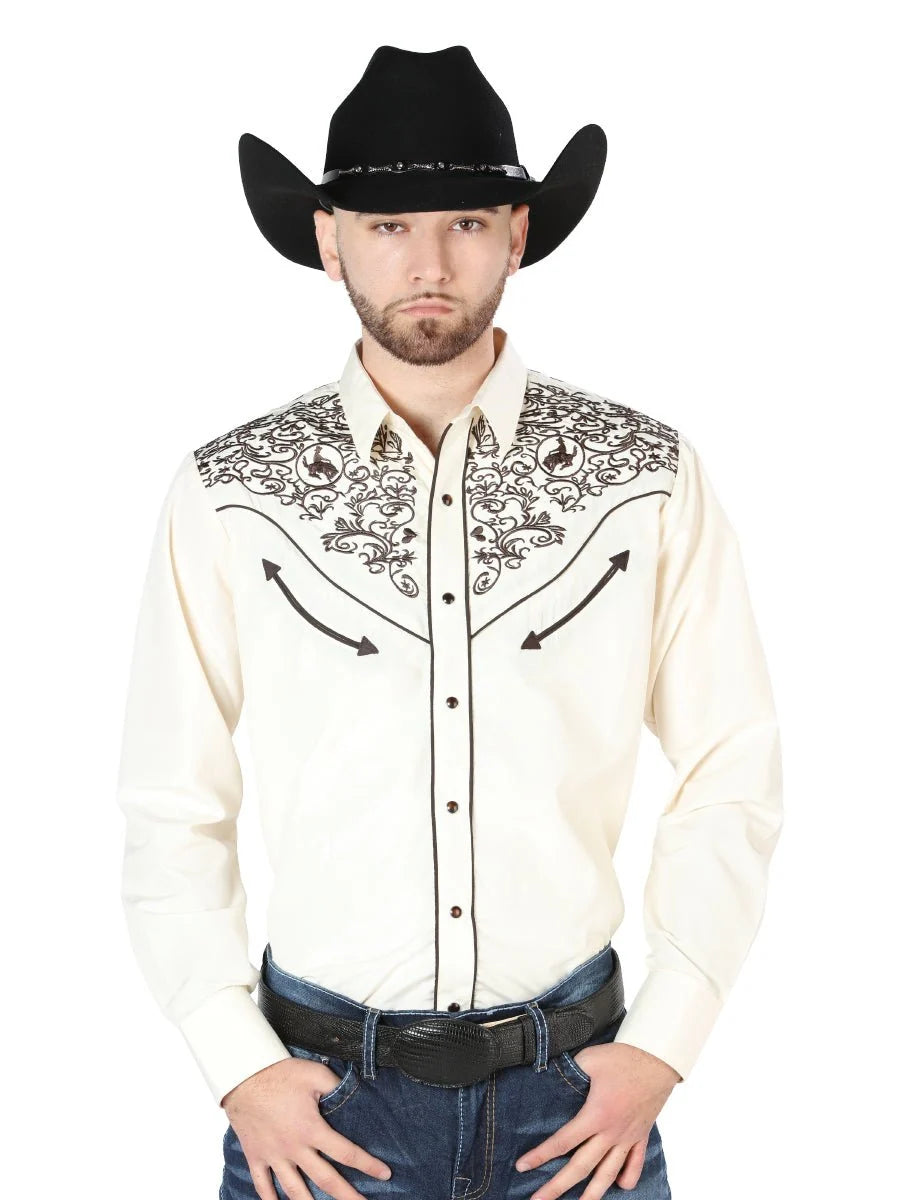 The Lord of the Skies Embroidery Shirt - Beige/Black 44189