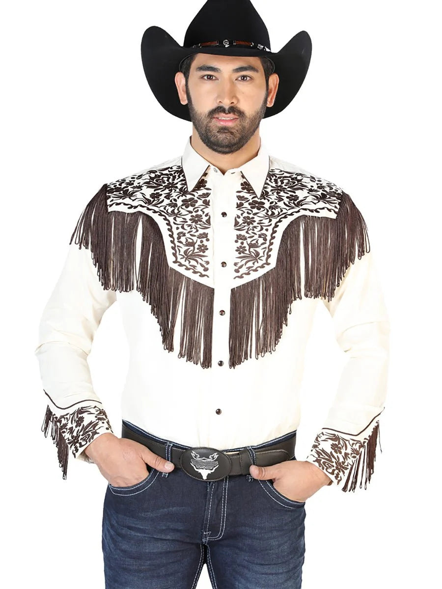 The Lord of the Skies Embroidery Shirt - Beige/Brown 126710