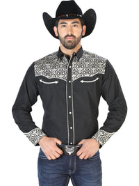 El Señor de los Cielos Embroidery Shirt Black/Beige 126704 - OriginalWestern.com