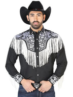 El Señor de los Cielos Embroidery Shirt Black/White 126707 - OriginalWestern.com