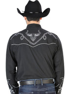El Señor de los Cielos Embroidery Shirt Black/White 126711 - OriginalWestern.com