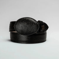 Exotic Lizard Leather Print Western Belt with Removable Buckle - Black - OriginalWestern.com