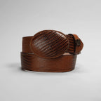 Exotic Lizard Leather Print Western Belt with Removable Buckle - Honey - OriginalWestern.com