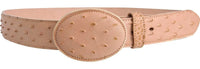 Exotic Ostrich Print Western Belt with Removable Buckle - Oryx Sand - OriginalWestern.com